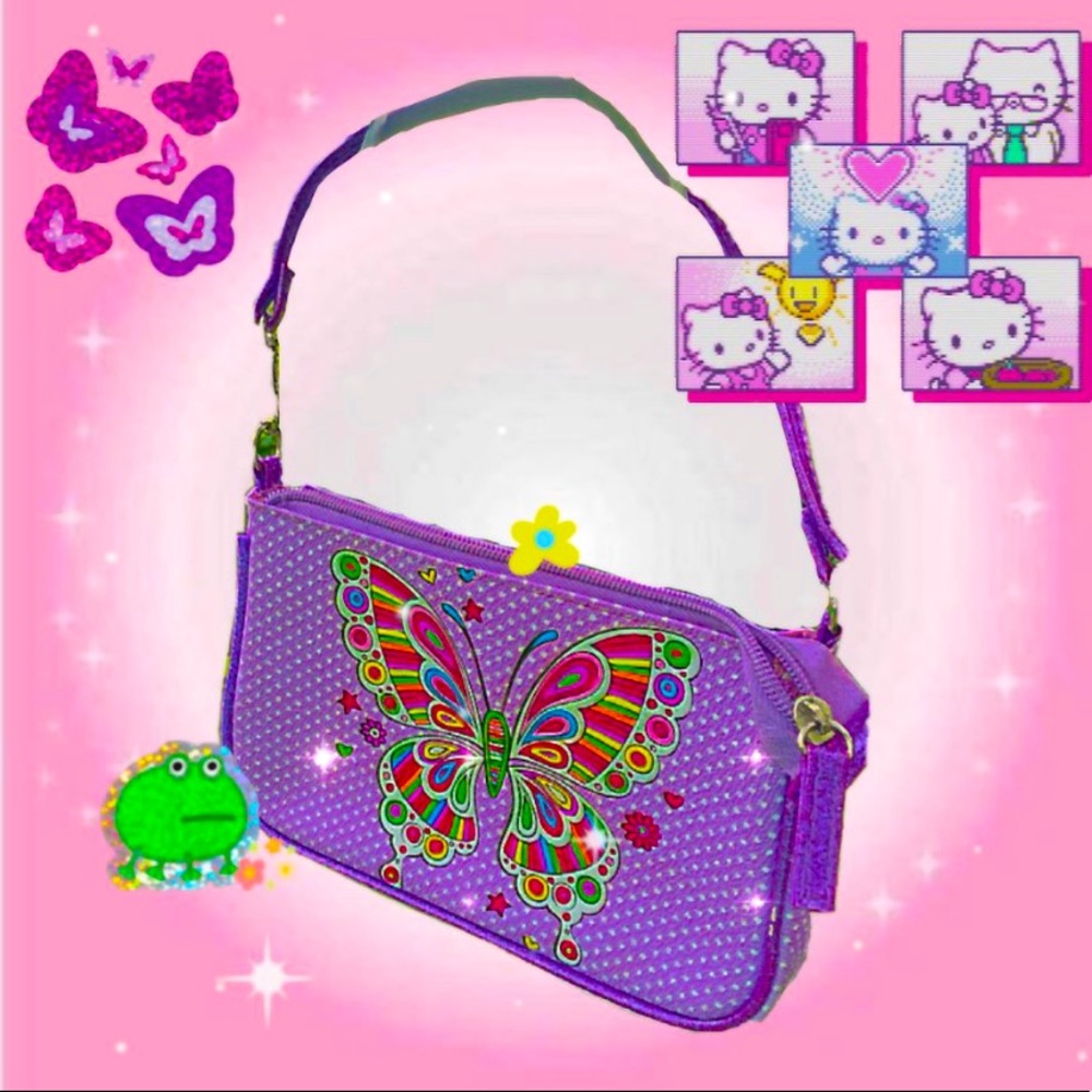 y2k butterfly colorful purse